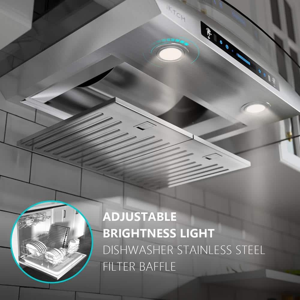 29.3 in. Wall Mount Range Hood Tempered Glass 900 CFM in Stainless Steel with LED Light and Remote Control - kri01inhn4kb6taibxgt@2x.jpg