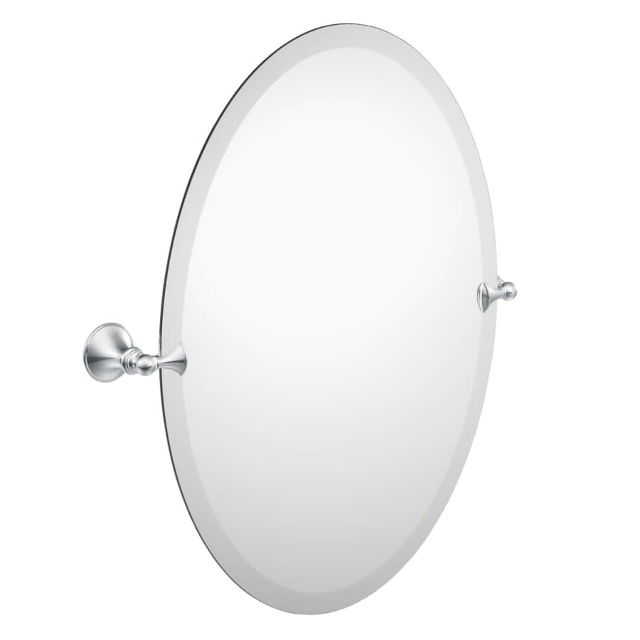 22-13/16" W x 26" H Oval Frameless Bathroom Wall Mirror