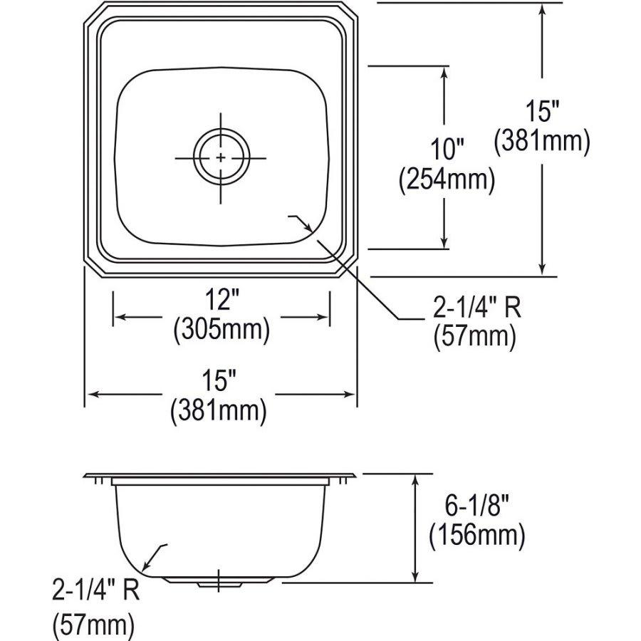 Celebrity Single Bowl Bar Sink, Top Mount, ADA, 15 x 15 in, 6 in Bowl Depth, 2-Hole, 20 ga Brushed Satin Steel, Stainless - kvbw5axpnapqpo20cgwn@2x.jpg