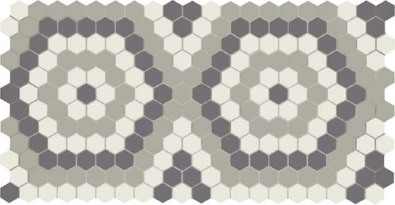 Unglazed Mosaics Ice White/Black/Light Smoke Hexagon 1X1 Matte - kvgexuytui64t04kjrpt@2x.jpg
