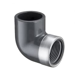 90 deg Elbow, 1 in, Socket x Stainless Steel Reinforced FNPT, SCH 80/XH, PVC - kvmc6dw9n02cl8ocbbpa@2x.jpg