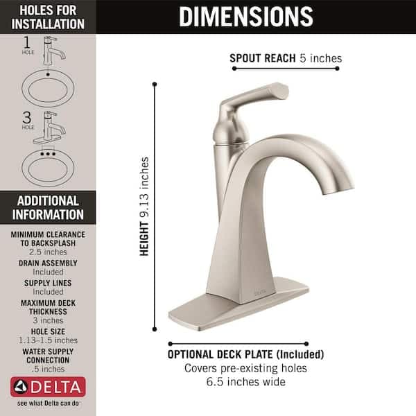 Delta Pierce Single Hole Single-Handle Bathroom Faucet in SpotShield Brushed Nickel 15899LF-SP - kvv6zpiwpwx1jh6vnarb@2x.jpg