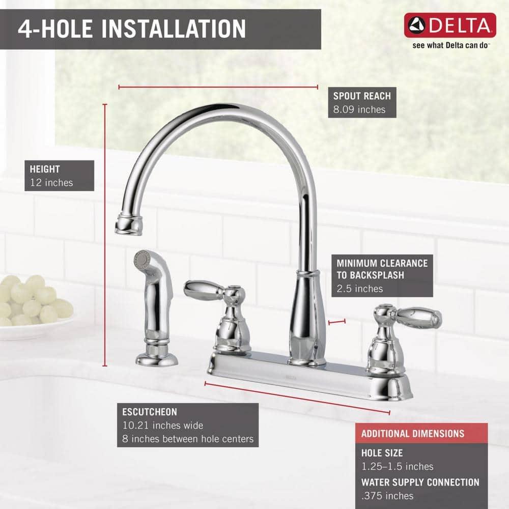 Foundations 2-Handle Standard Kitchen Faucet with Side Sprayer in Chrome - kyn8f8boodq5bciw3mnl@2x.jpg