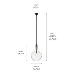 Everly Single Light 14" Wide Pendant with Bell Glass Shade - kyukm1ybzdijvab6c9c9@2x.jpg