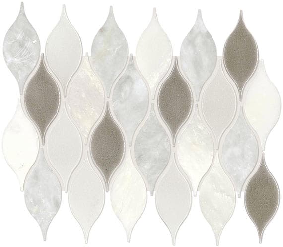 Decorative Accents Lumia Leaf White Leaf 2X3 Polished