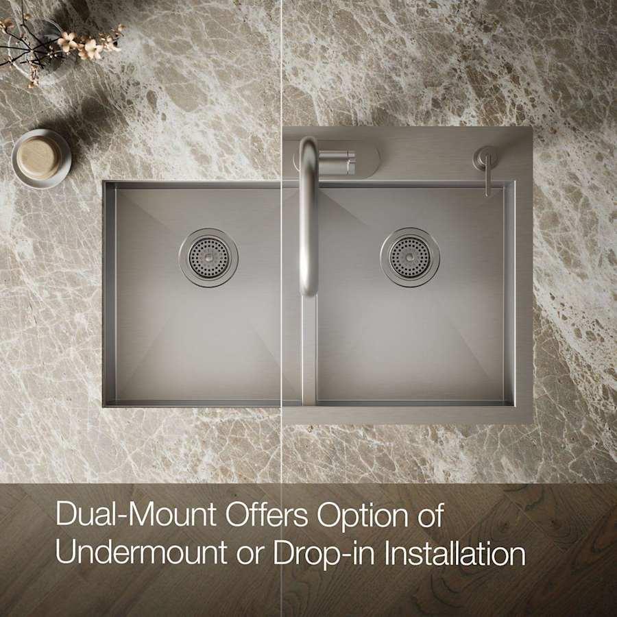 Vault 33" Double Basin Top-Mount/Under-Mount 18-Gauge Stainless Steel Kitchen Sink with SilentShield and Bottom Sink Rack - kzlmwreswqjfrz6oi1rq@2x.jpg
