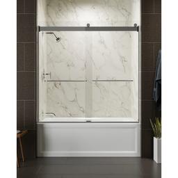 Levity 59-3/4" High x 59-5/8" Wide Sliding Frameless Tub Door with Clear Glass - l2vzwzdhuwxehx6ncnaw@2x.jpg