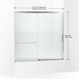 Elate 56-3/4" High x 59-5/8" Wide Sliding Semi Frameless Tub Door with Clear Glass - l4fqrww0shestpceehyb@2x.jpg
