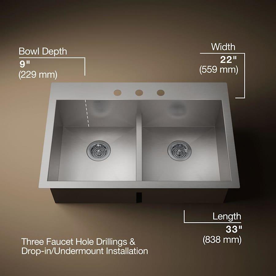Vault 33" Double Basin Top-Mount/Under-Mount 18-Gauge Stainless Steel Kitchen Sink with Smart Divide - lanhmieaeimuev8i3myu@2x.jpg