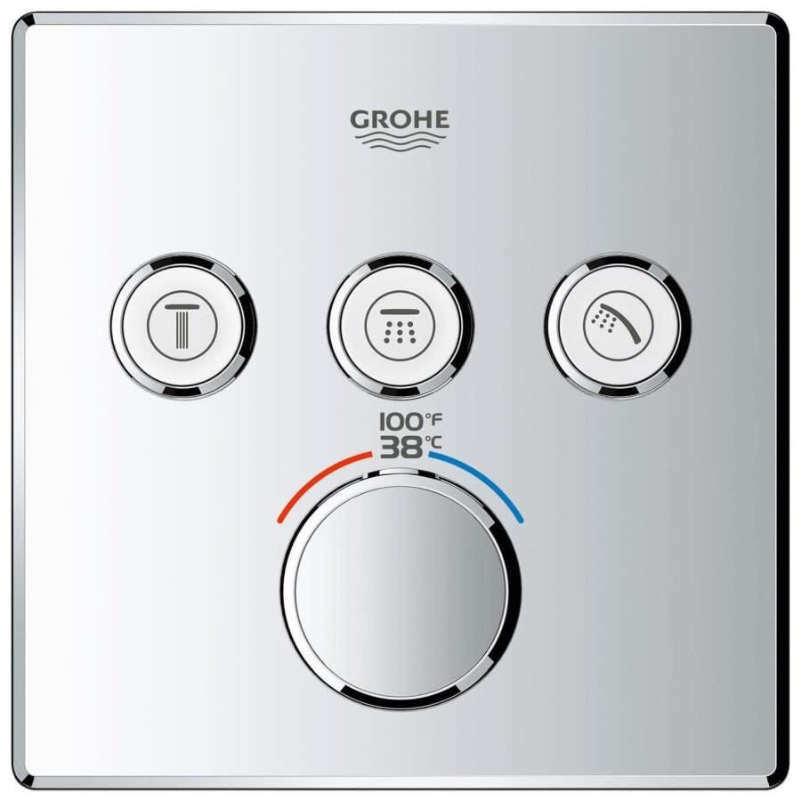 Grohtherm Three Function Thermostatic Valve Trim Only with Four Knob / Push Button Handles, Integrated Diverter, and Volume Control - Less Rough In - lcyxty76i3nm4bcplxh3@2x.jpg