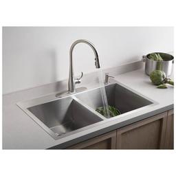 Vault 33" Double Basin Top-Mount/Under-Mount 18-Gauge Stainless Steel Kitchen Sink with SilentShield and Bottom Sink Rack - ld3lk99ehrosaul3ihtu@2x.jpg