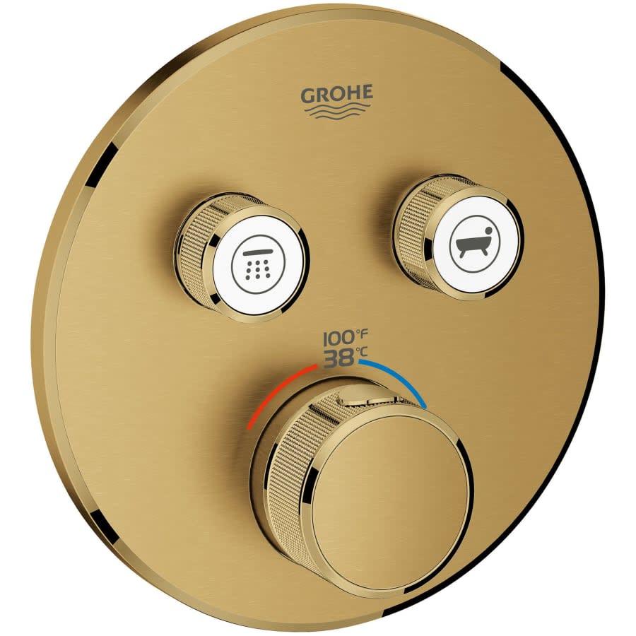 Grohtherm Dual Function Thermostatic Valve Trim Only with Triple Knob Handles and Volume Control - Less Rough In - leqa7beufur2lclxdiqn@2x.jpg