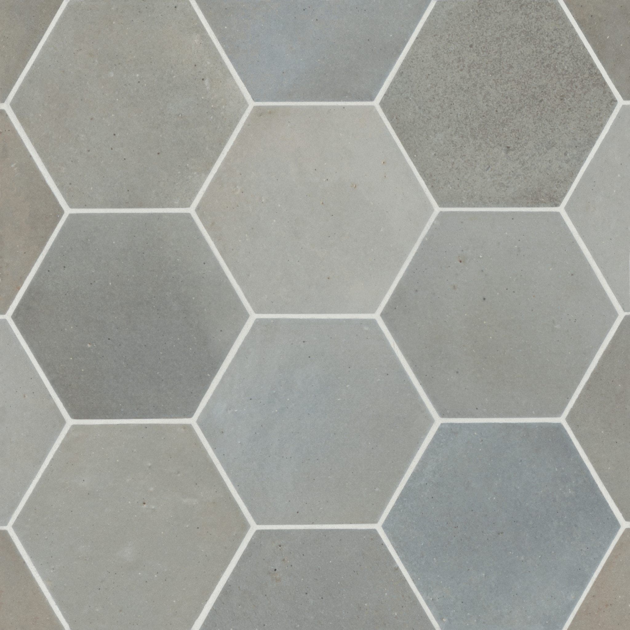 Celine 4" Hexagon Matte Porcelain Floor and Wall Tile in Blue