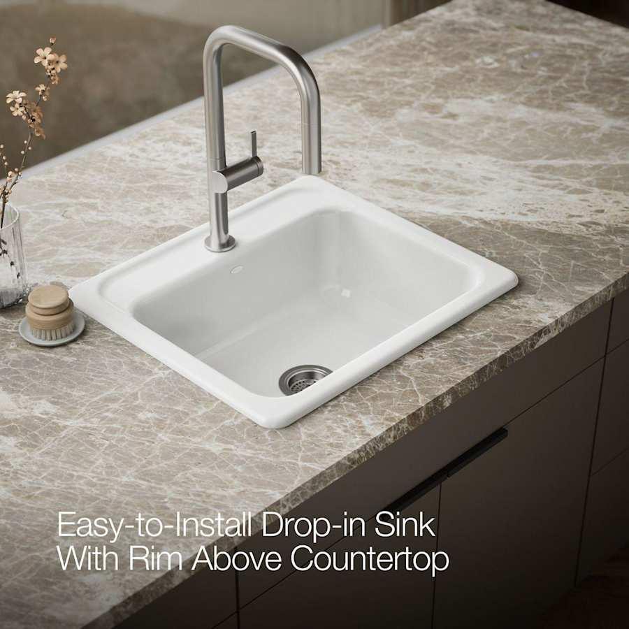 Mayfield 25" Single Basin Top-Mount Enameled Cast-Iron Kitchen Sink - lgkudfccovcph06entup@2x.jpg