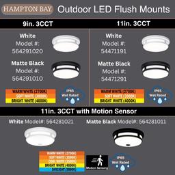 11 in. Round Black Indoor Outdoor LED Flush Mount Ceiling Light Adjustable CCT 830 Lumens Wet Rated Front or Side Door - lgx0jqkwnmyf8deumuew@2x.jpg