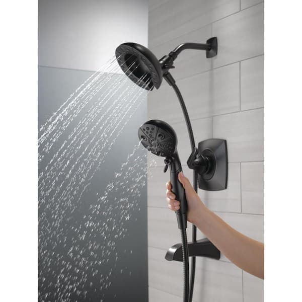 Delta Vesna In2ition Two-in-One Single-Handle 5-Spray Tub and Shower Faucet in Matte Black (Valve Included) 144789-BL-I - ljjjupwlxg4ed1svtwkx@2x.jpg