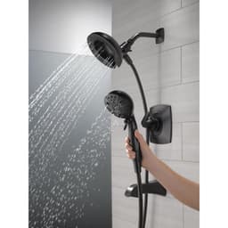 Delta Vesna In2ition Two-in-One Single-Handle 5-Spray Tub and Shower Faucet in Matte Black (Valve Included) 144789-BL-I - ljjjupwlxg4ed1svtwkx@2x.jpg