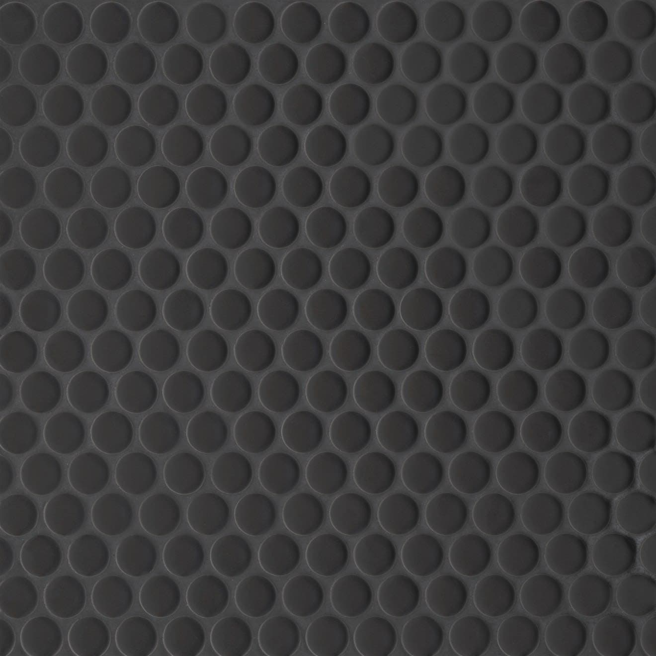 Le Cafe Black 3/4" Penny Round Mosaic Matte