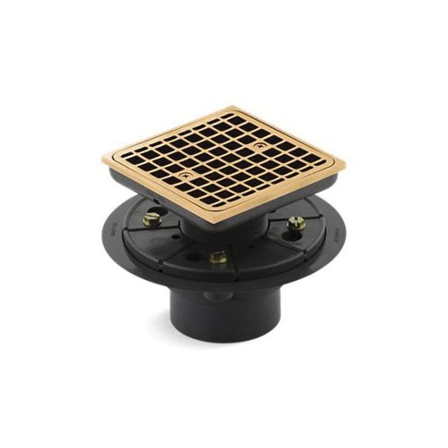 Clearflo™ Square Shower Drain, 2 or 3 in, Vibrant Brushed Moderne Brass/Plastic Drain - lliulgocvy0dclrikewr@2x.jpg