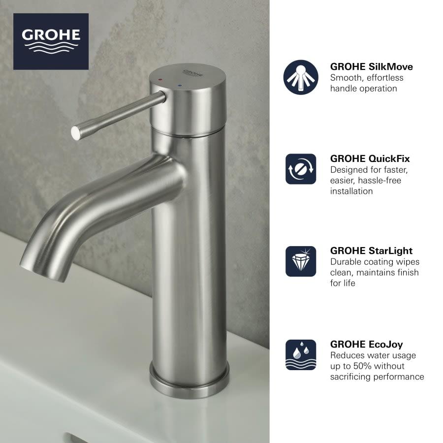 Essence 1.2 GPM Single Hole Bathroom Faucet with Pop-Up Drain Assembly, StarLight, SilkMove, and EcoJoy Technology - lpnlxutdujdi2fvorxfh@2x.jpg