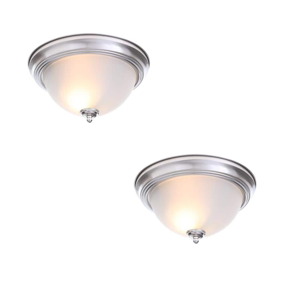 13 in. 2-Light Brushed Nickel Flush Mount with Frosted Glass Shade (2-Pack) - lqubtuphtxaw74h5ihm4@2x.jpg