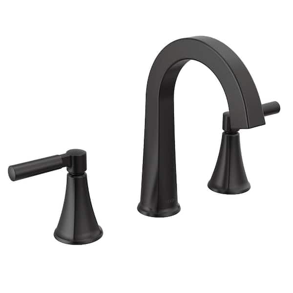 Delta Lorna 8 in. Widespread Double Handle Bathroom Faucet with Drain Kit Included in Matte Black 35839LF-BL - lu7604kc4ag75lqx6htr@2x.jpg