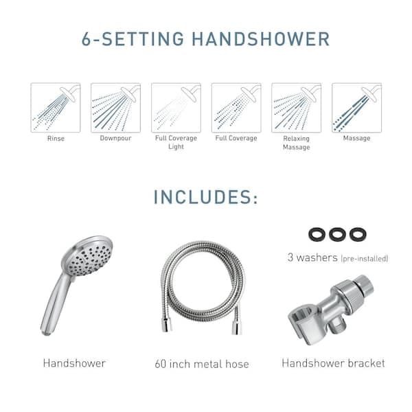 MOEN Attune 6-Spray Patterns Wall Mount 4 in. Handheld Showerhead in Chrome 218H0 - m1u8ydophouxq3621cxz@2x.jpg