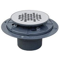 Shower Pan Drain With Plastic Rim, 2 in, Hub, 4-3/8 in, Grid, PVC Drain, Stainless Steel - m5dfeaxdapmi6hxijz4w@2x.jpg