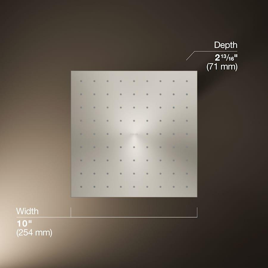 Radiant Contemporary Square 10" Single Function 2.5 GPM Rainhead with MasterClean Sprayface and Katalyst Air-Induction Technology - md3rsntgg7asymsnatgq@2x.jpg