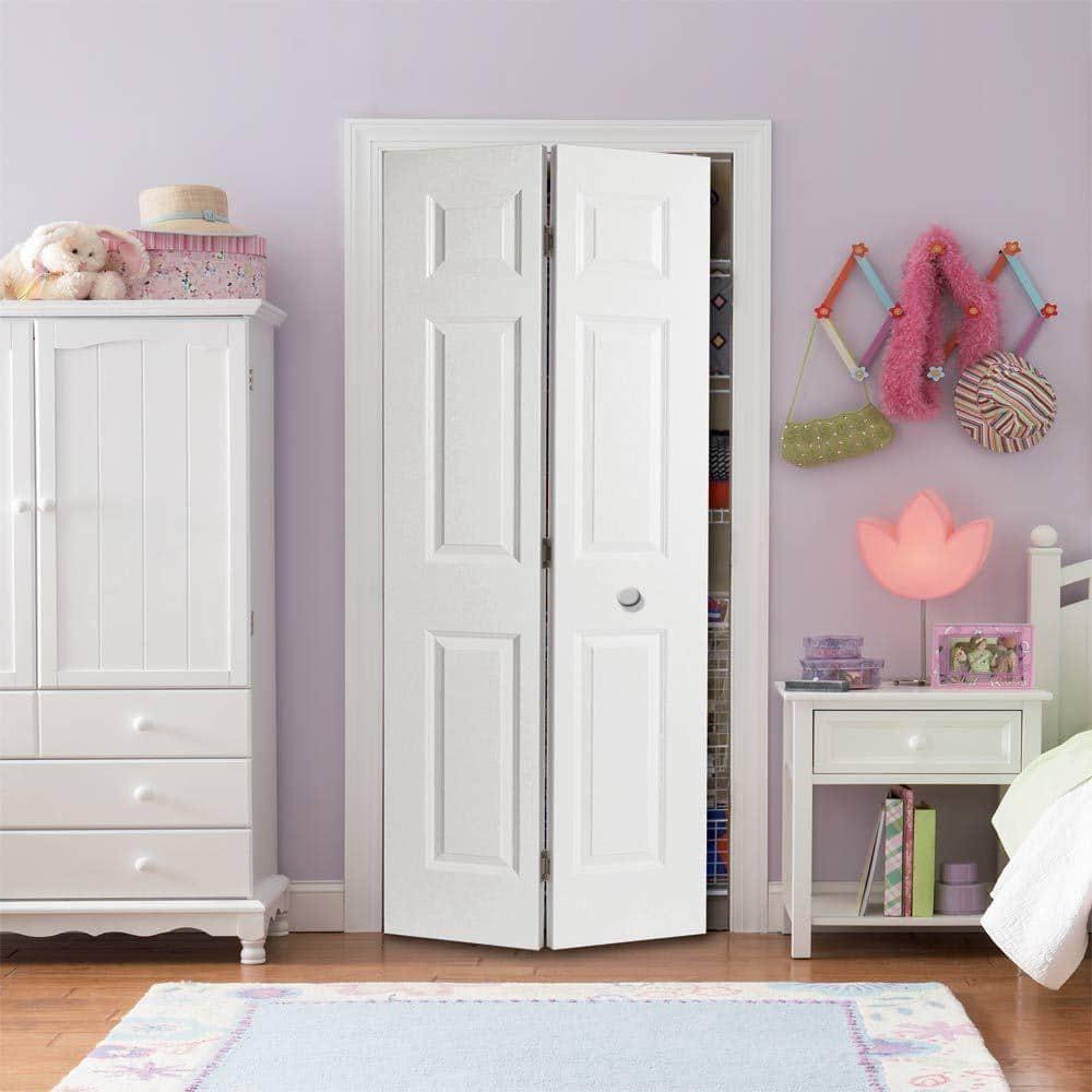 24 in. x 80 in. Textured 6-Panel Primed Hollow Core Composite Bi-fold Interior Door - mdkyb1ssxcawb6qmezcf@2x.jpg