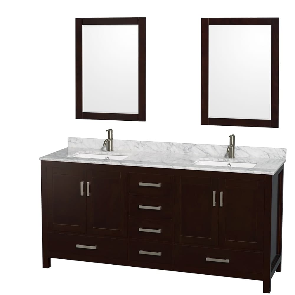 Sheffield Double Bathroom Vanity - 72W x 35H x 22D