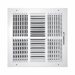 4-Way Down Face Supply Register, 8 x 8 in, 1/2 in Spacing, Multi Shutter Damper, Steel, White - mg3ccbcsteelidgygw5r@2x.jpg