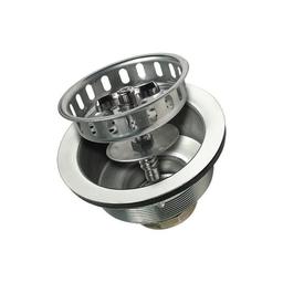 Strainer With Metal Stopper Cut Threads, Stainless Steel, Polished Chrome - mj4niggpiezi50rruev9@2x.jpg