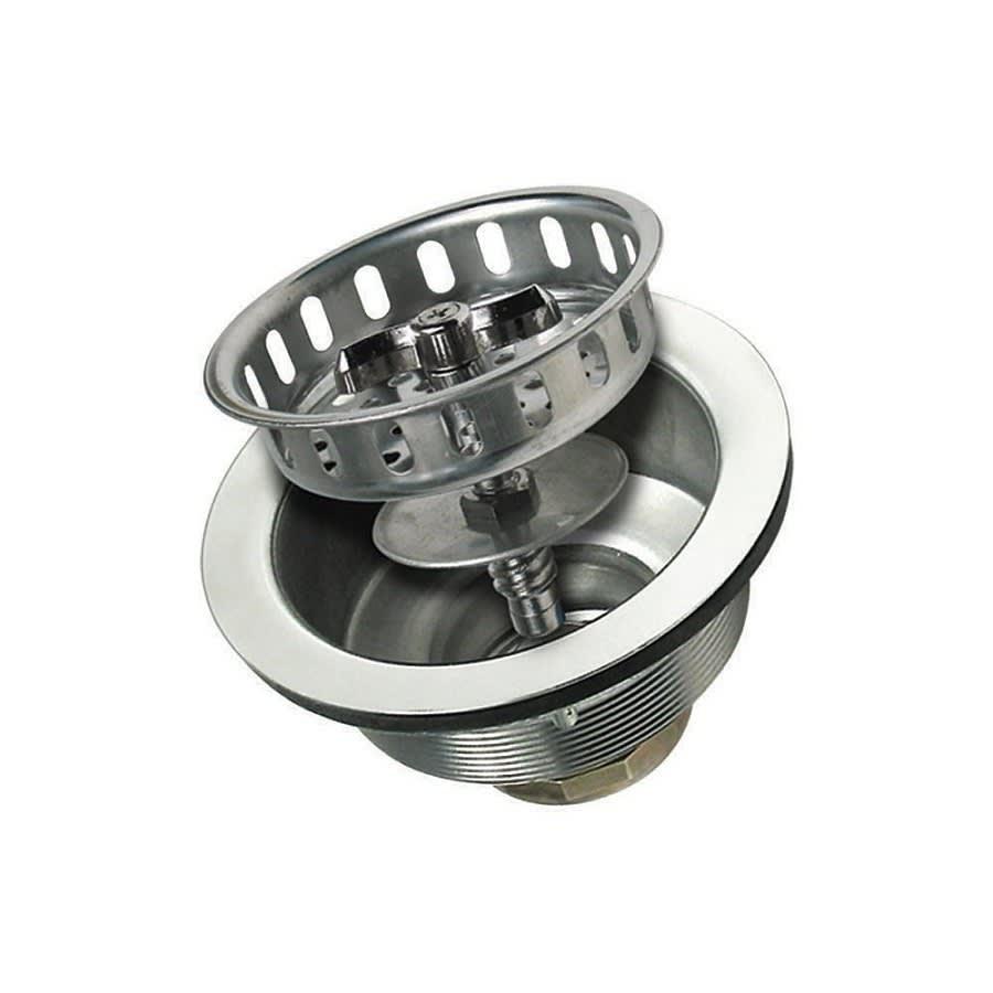 Strainer With Metal Stopper Cut Threads, Stainless Steel, Polished Chrome - mj4niggpiezi50rruev9@2x.jpg