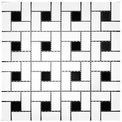 MG 12X12 PINWHEEL MOS WH/BLK DOT