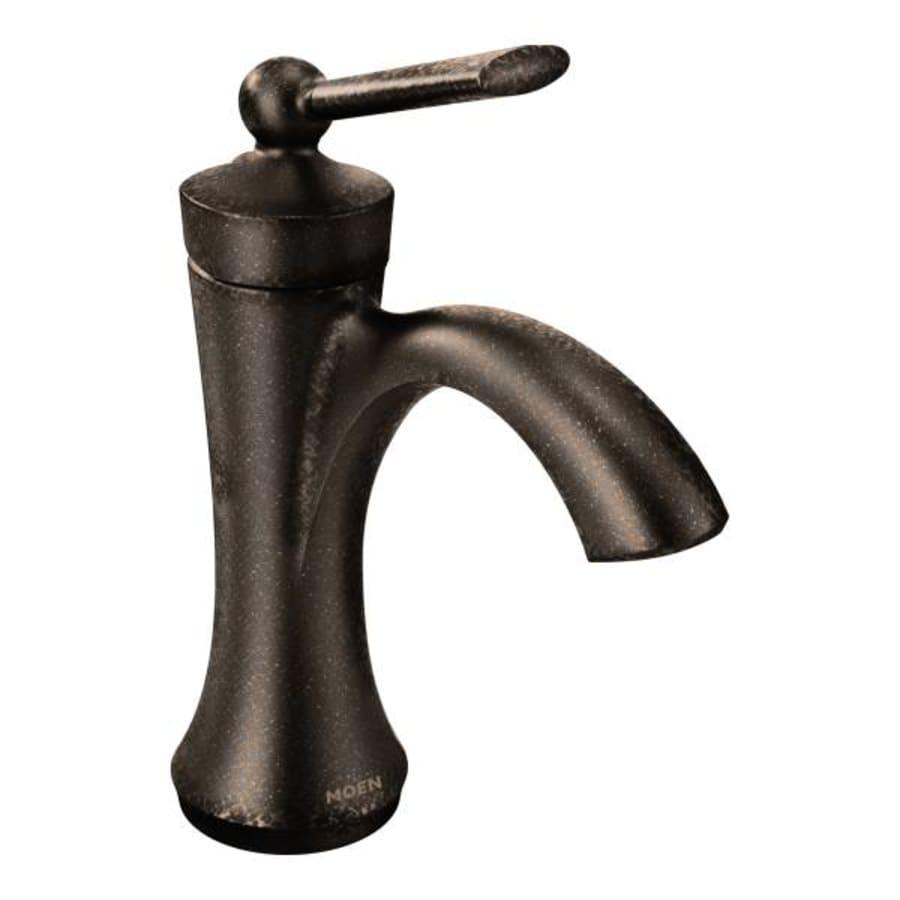 Wynford Single Hole Bathroom Faucet with Metal Pop-Up Drain Assembly - moen-4500orb-45@2x.jpg