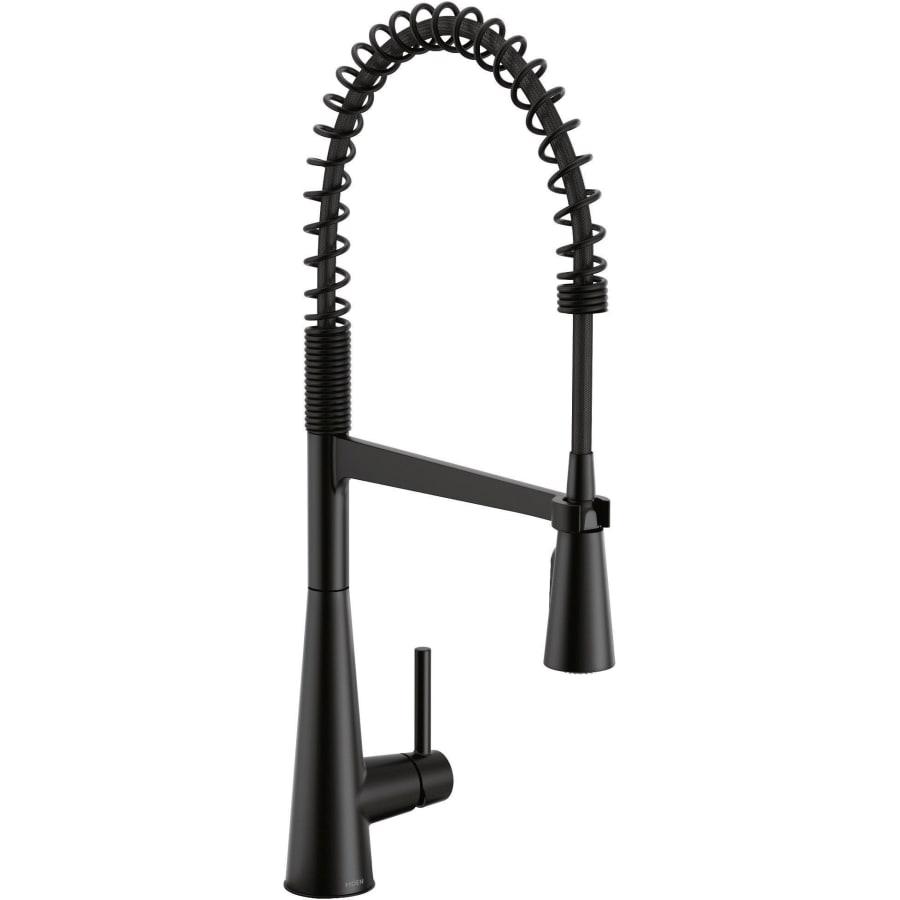 Sleek 1.5 GPM Single Hole Pre-Rinse Pull Down Kitchen Faucet with Power Boost - moen-5925bl-8368646@2x.jpg