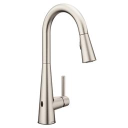 Sleek 1.5 GPM Single Hole Pull Down Kitchen Faucet with MotionSense - moen-7864ewsrs-2306025@2x.jpg