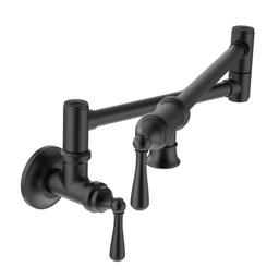 Traditional Pot Filler Double Handle Wall Mount Kitchen Pot Filler - moen-s664bl-5131189@2x.jpg
