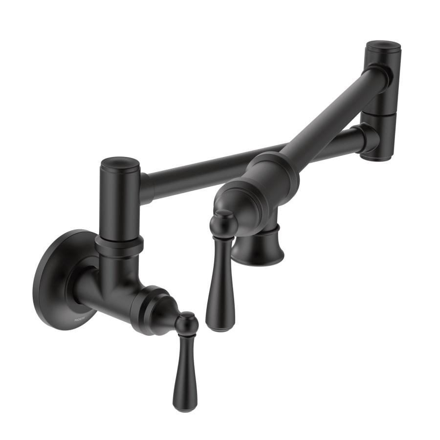 Traditional Pot Filler Double Handle Wall Mount Kitchen Pot Filler - moen-s664bl-5131189@2x.jpg