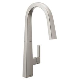 Nio 1.5 GPM Deck Mounted Pull Down Kitchen Faucet with Power Clean, Duralock, Duralast, and Reflex Technology - moen-s75005srs-6854669@2x.jpg