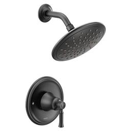 Dartmoor Pressure Balanced Shower Trim Package with 1.75 GPM Single Function Rain Shower Head - Less Valve - moen-t2282epbl-8099176@2x.jpg