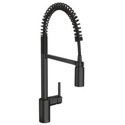 Align 1.5 GPM Single Hole Pre-Rinse Pull Down Kitchen Faucet with Power Boost - moen_5923_matteblack@2x.jpg