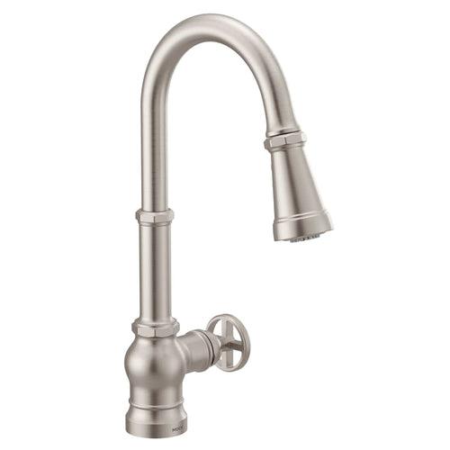 Paterson 1.5 GPM Single Hole Pull Down Kitchen Faucet with Duralast Cartridge and Reflex, PowerBoost, and Duralock Technologies - moobnmlrp2htl0kc6w69_x500.jpg