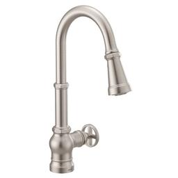 Paterson 1.5 GPM Single Hole Pull Down Kitchen Faucet with Duralast Cartridge and Reflex, PowerBoost, and Duralock Technologies - moobnmlrp2htl0kc6w69_x500.jpg