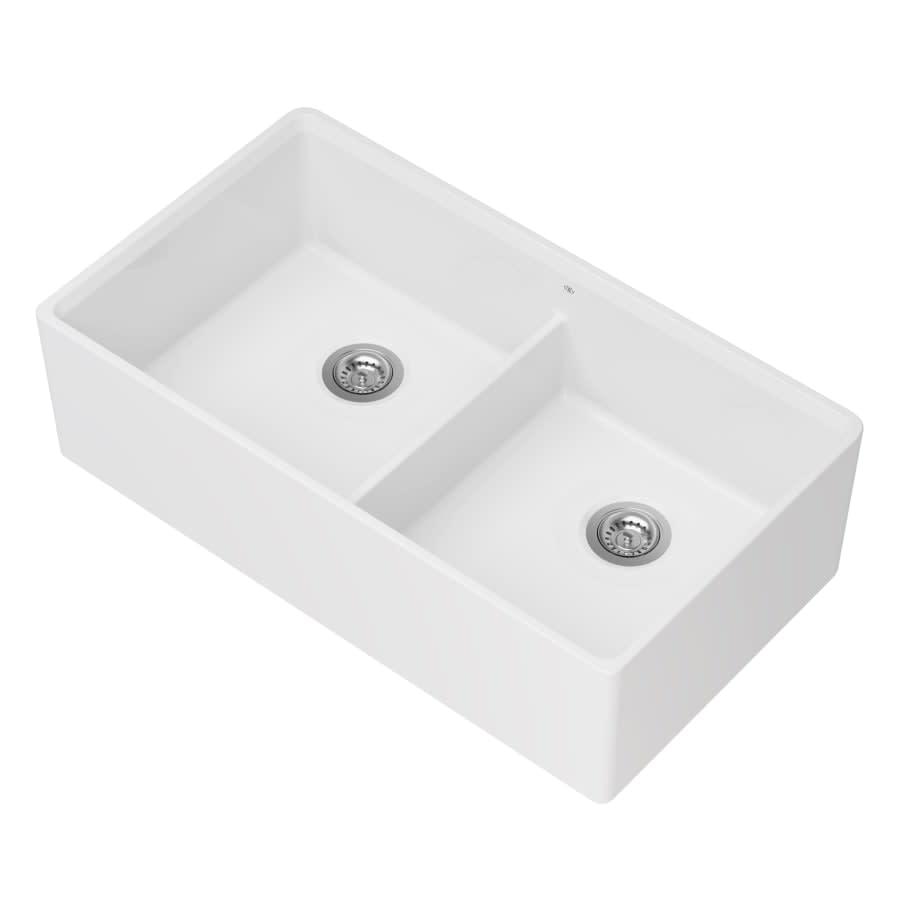 Etre 35-3/4" Farmhouse, Undermount Double Basin Fireclay Kitchen Sink with Basin Rack, and Basket Strainer - moxne9mlnyaupcz9uapu@2x.jpg