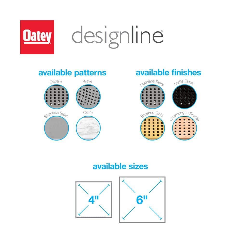 Designline 4 in. x 4 in. Stainless Steel Square Shower Drain with Square Pattern Drain Cover in Matte Black - mpevsz32epk5pkyc1j2c@2x.jpg