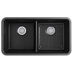 Cairn 33-1/2" Undermount Double Equal Bowl Neoroc Granite Composite Kitchen Sink with Right Sink Rack Included - mrqutoacbvrkvuc5sx9f@2x.jpg