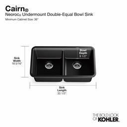 Cairn 33-1/2" Undermount Double Equal Bowl Neoroc Granite Composite Kitchen Sink with Right Sink Rack Included - msy2rcdochb9y8xcjjjp@2x.jpg