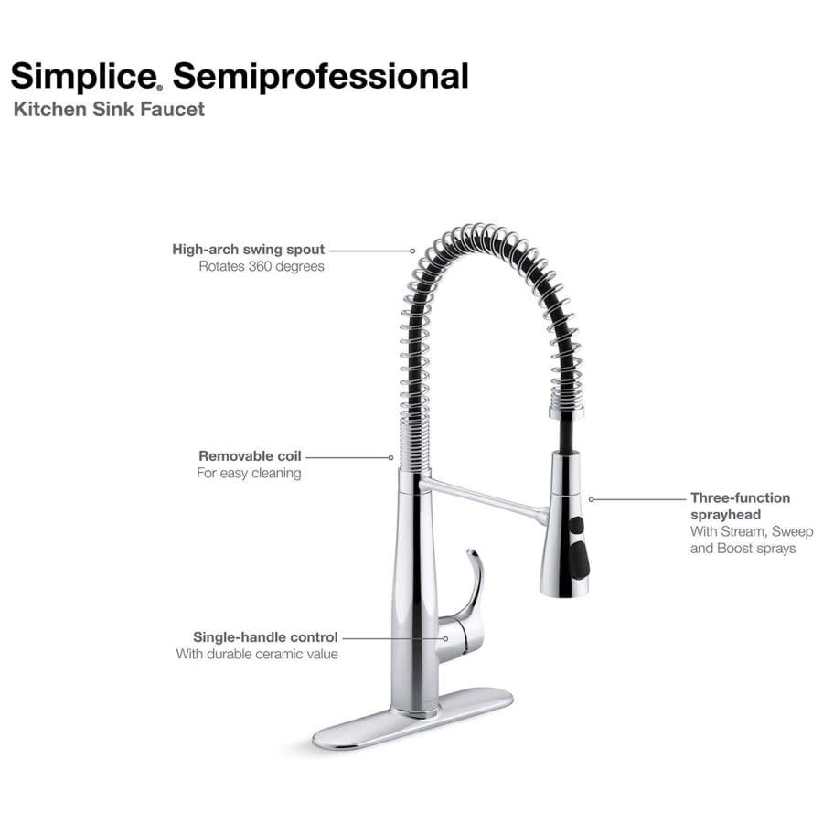 Simplice 1.5 GPM Single Hole Pre-Rinse Pull Down Kitchen Faucet - Includes Escutcheon - mxkdf4eqirwsxxbxonzo@2x.jpg
